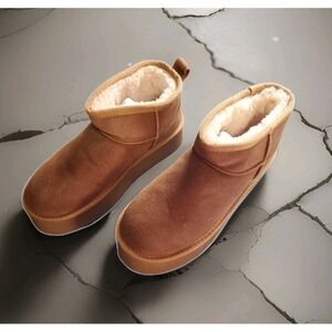 Chestnut Brown Platform Ankle Boots  Women's 7.5